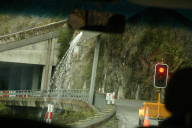 Sluice conveys water over the highway through Arthur’s Pass
