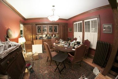 dining room: still a mess