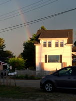 Little house with rainbow
