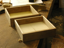 two drawers glued, with their floors in