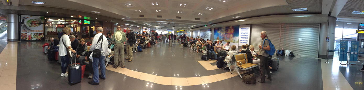 Wide shot of Ha Noi airport
