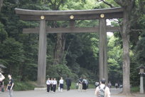Torii gate to Meiji Shrine