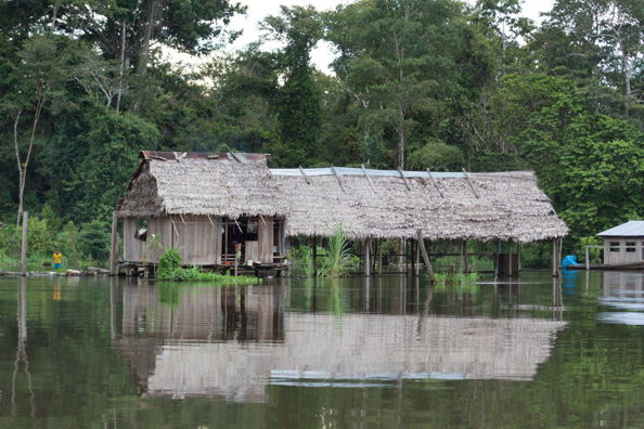 drowned-out house on the Amazon