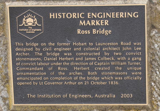 historical marker on bridge