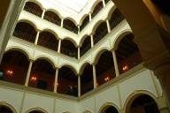 looking up, in the hotel atrium