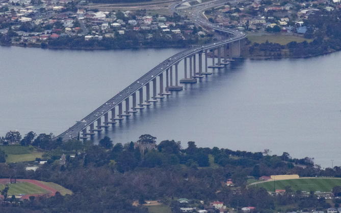 Bridge supported by pylons